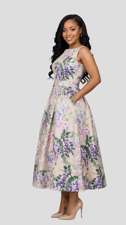 The Fashion Frenzy Floral Midi Dress - Cream