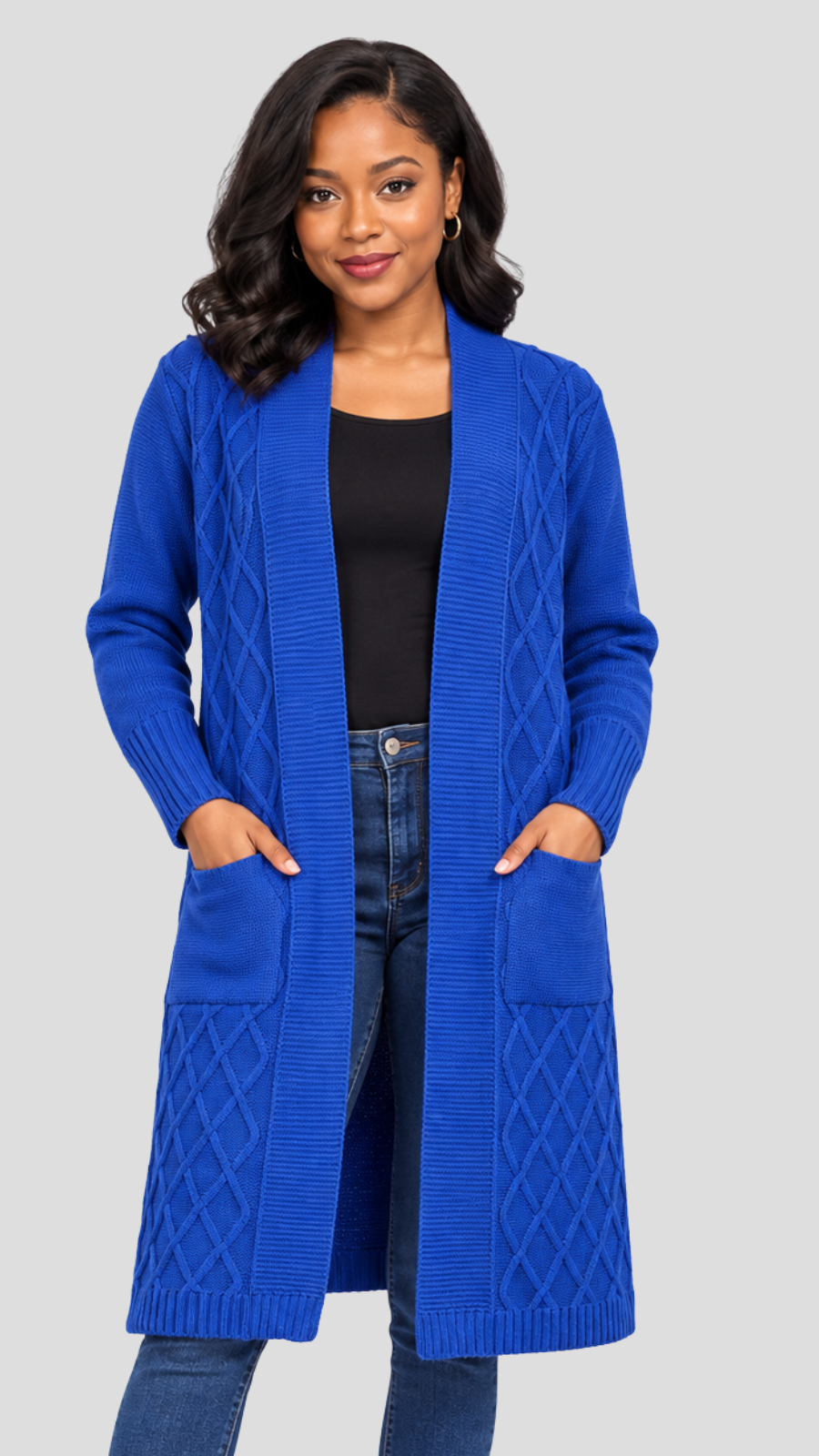 The Fashion Frenzy Waterfall Cardigan - Royal Blue