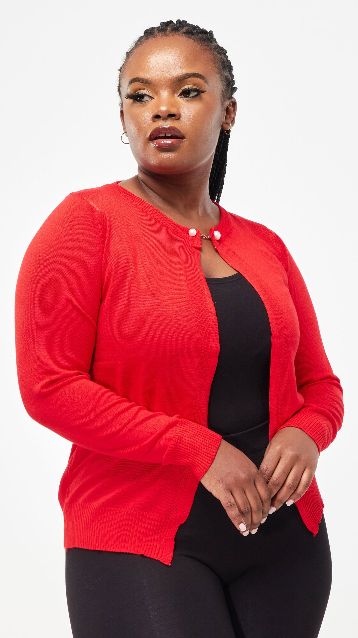 The Fashion Frenzy One Button Cardigan - Red