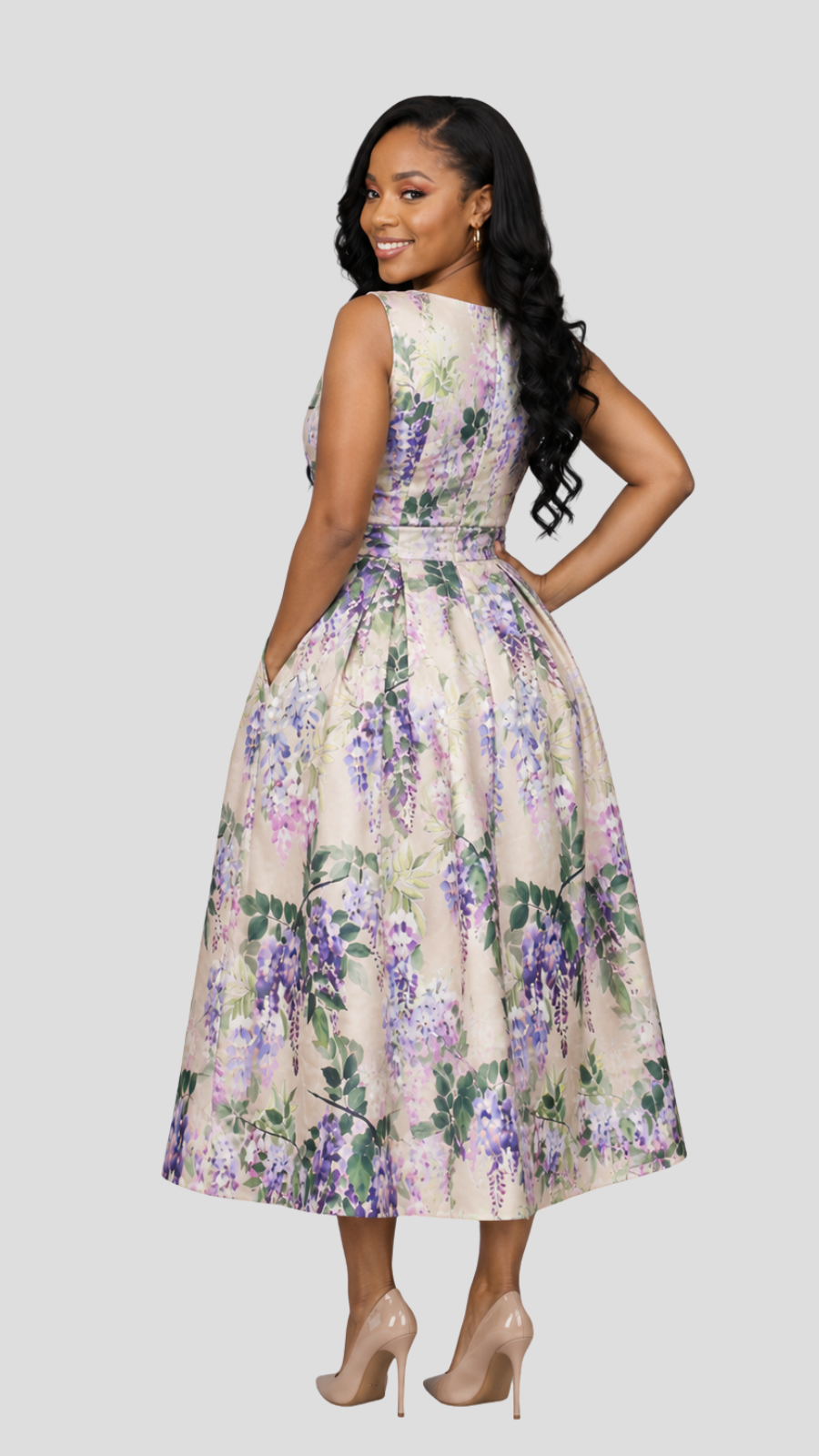 The Fashion Frenzy Floral Midi Dress - Cream
