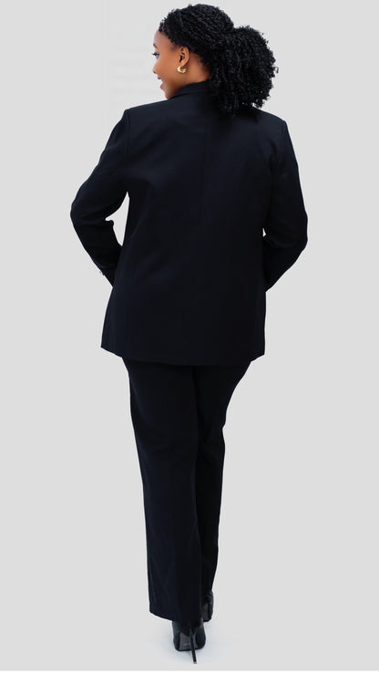 The Fashion Frenzy Wide Leg Pant  Suit - Black