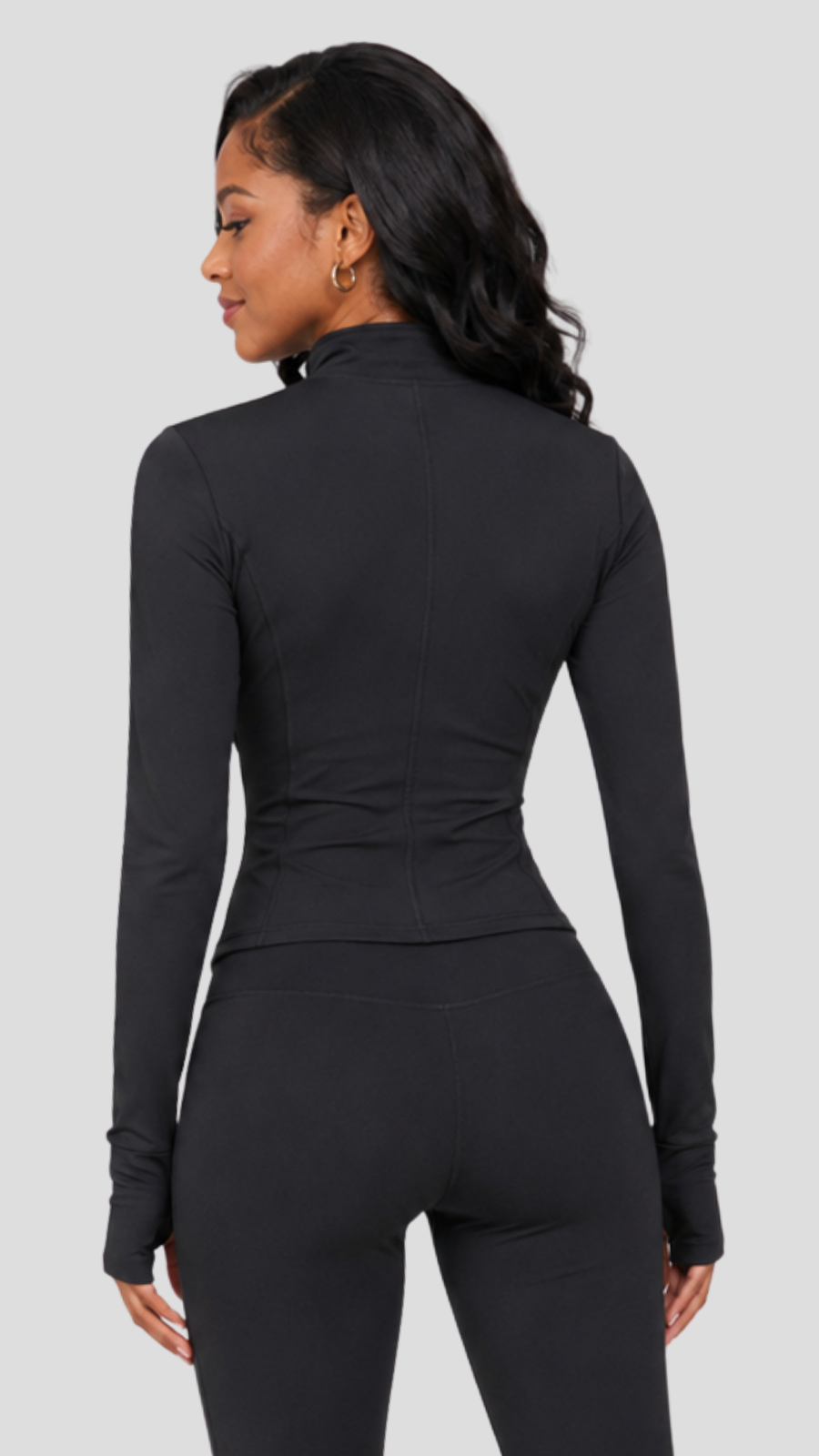 The Fashion Frenzy Defined Sculpt Zip Jacket- Black