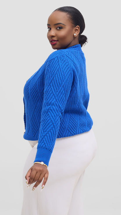 The Fashion Frenzy Button Cardigan Sweater - Blue