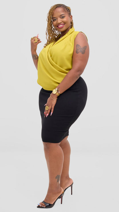 The Fashion Frenzy V-Neck Blouse Top - Yellow