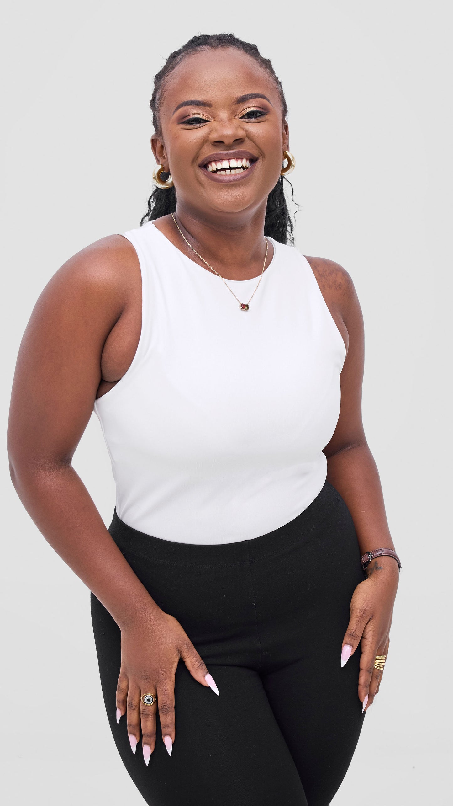 The Fashion Frenzy Sleeveless Bodysuit - White