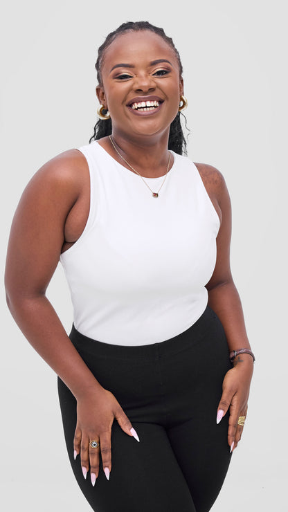 The Fashion Frenzy Sleeveless Bodysuit - White