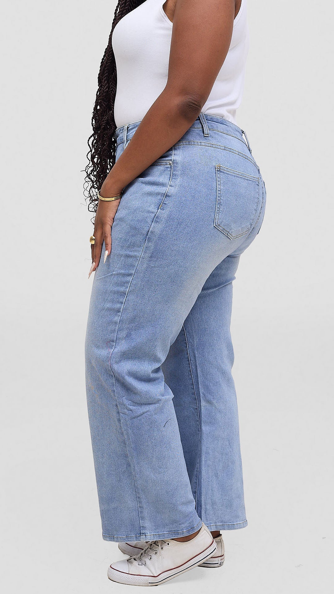 The Fashion Frenzy Raven Jet Black Wide Leg Jeans - Blue