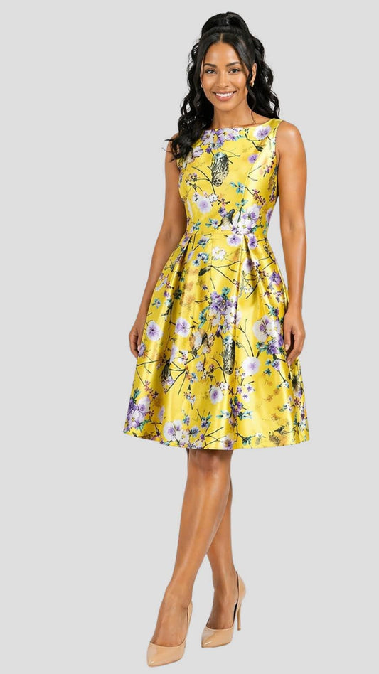 The Fashion Frenzy Solene Garden Jacquard Midi Dress