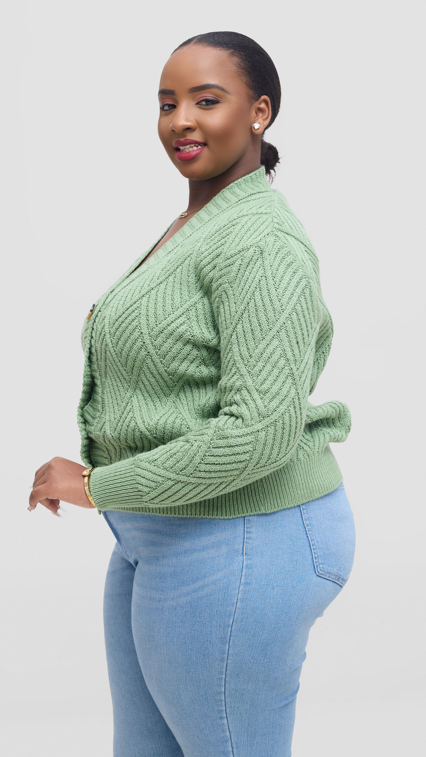 The Fashion Frenzy Button Cardigan Sweater - Green