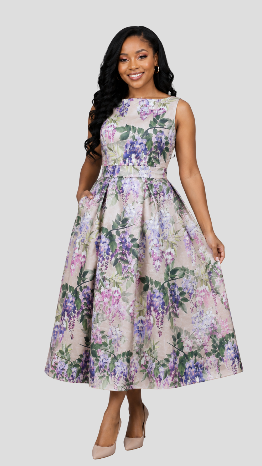 The Fashion Frenzy Floral Midi Dress - Cream
