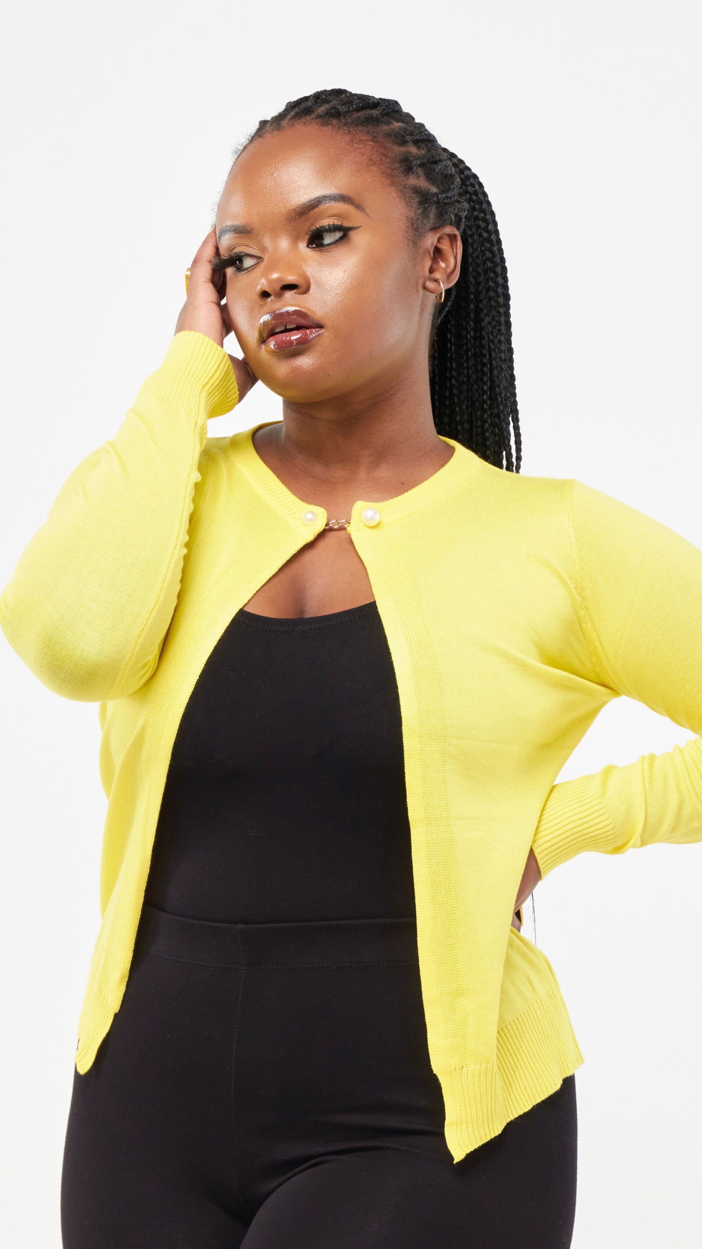 The Fashion Frenzy One Button Cardigan - Yellow