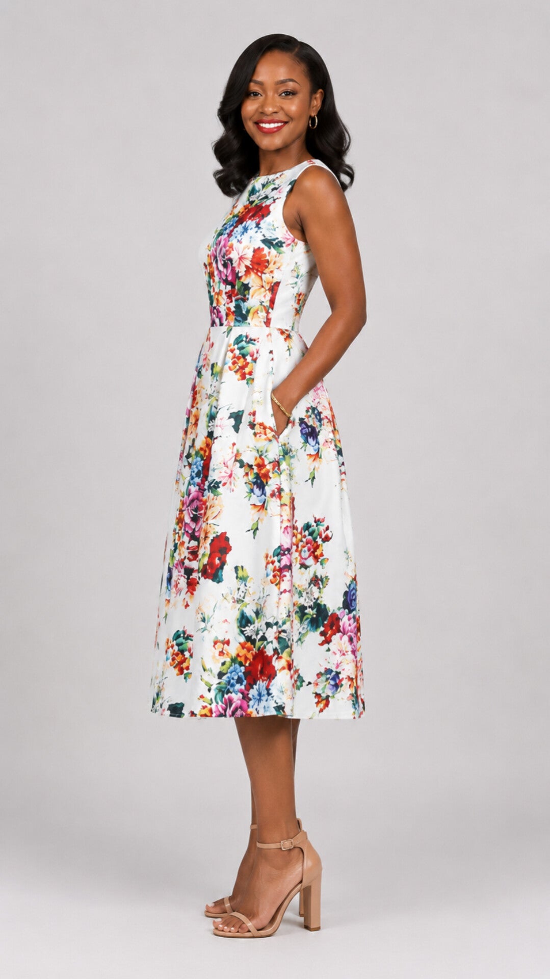The Fashion Frenzy Aurelia Bloom Dress  - White