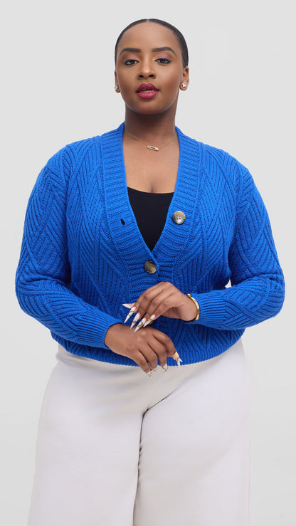 The Fashion Frenzy Button Cardigan Sweater - Blue