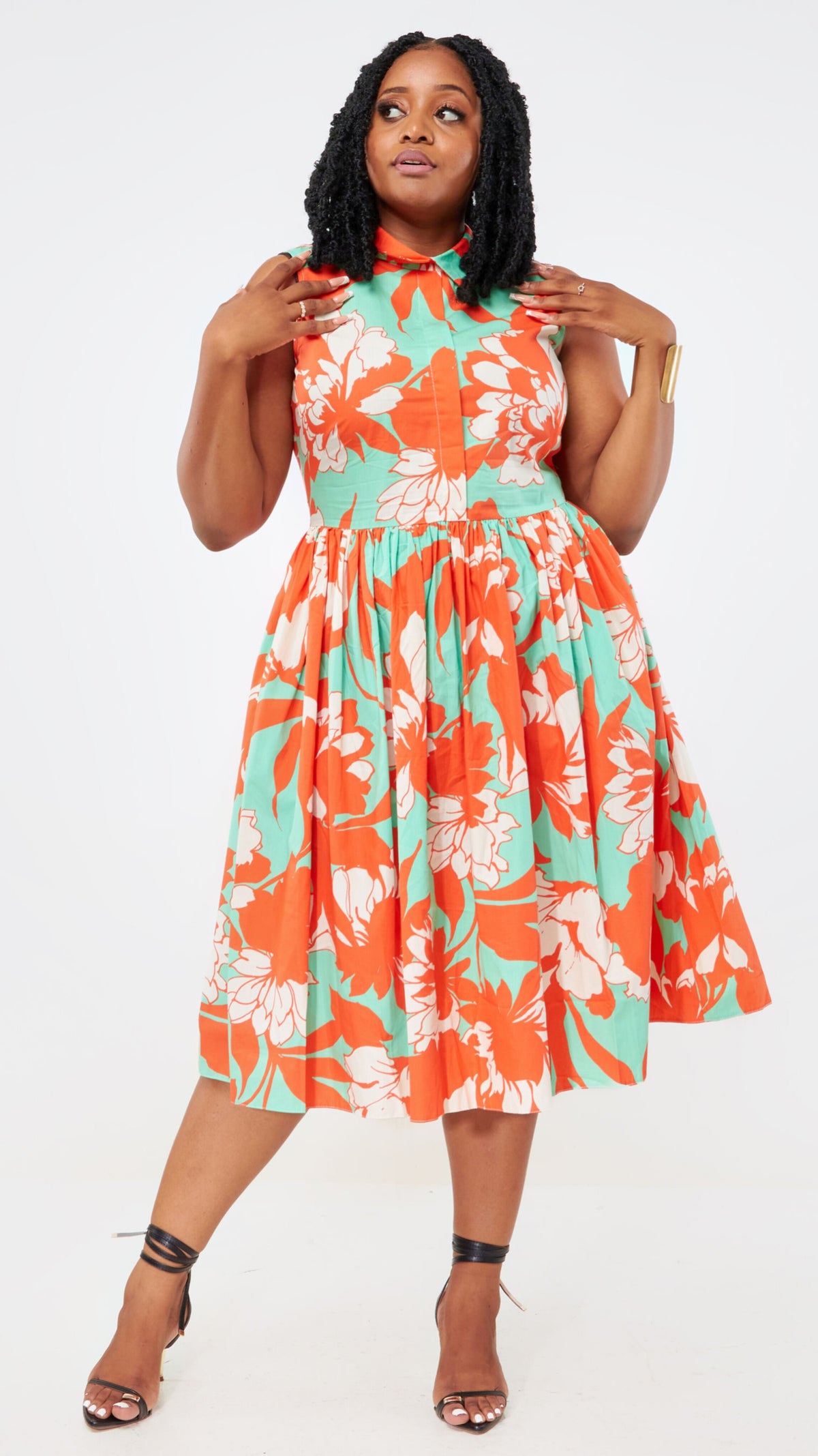 The Fashion Frenzy Collar Floral Skater