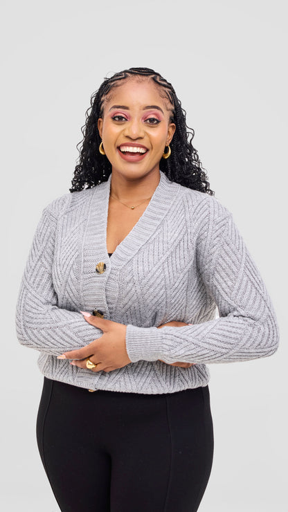 The Fashion Frenzy Button Cardigan Sweater - Grey