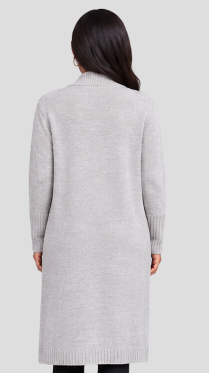 The Fashion Frenzy Lora Longline Waterfall  Cardigan - Cream