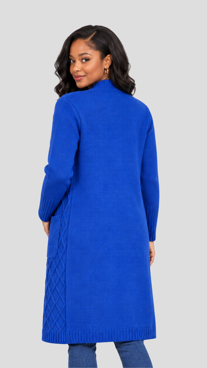 The Fashion Frenzy Waterfall Cardigan - Royal Blue