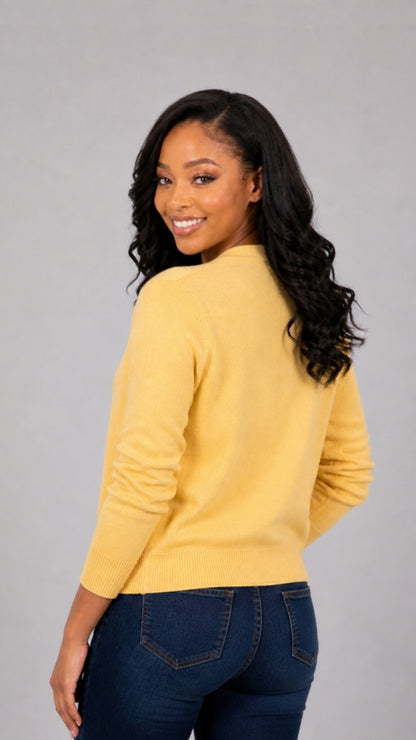 The Fashion Frenzy Mock Button Cardigan - Yellow