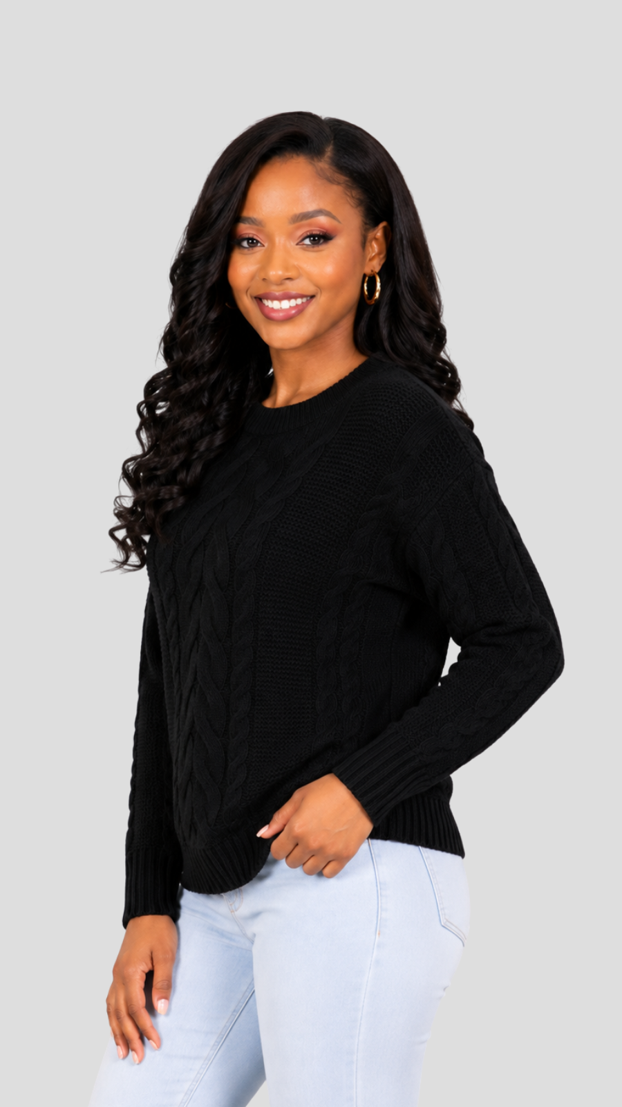 The Fashion Frenzy Round Neck Pullover - Black