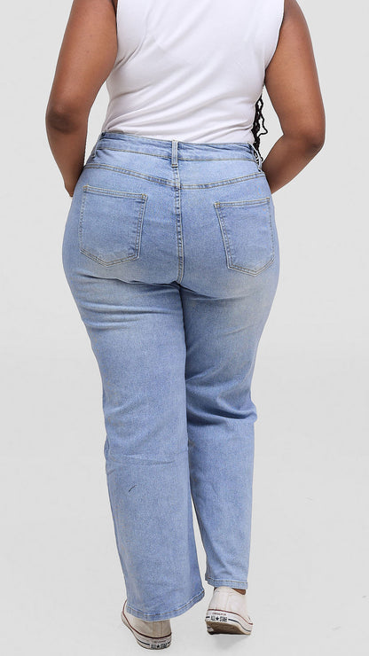 The Fashion Frenzy Raven Jet Black Wide Leg Jeans - Blue