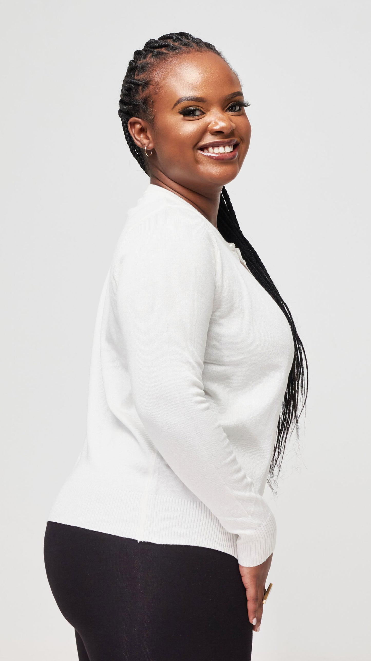 The Fashion Frenzy One Button Cardigan - White