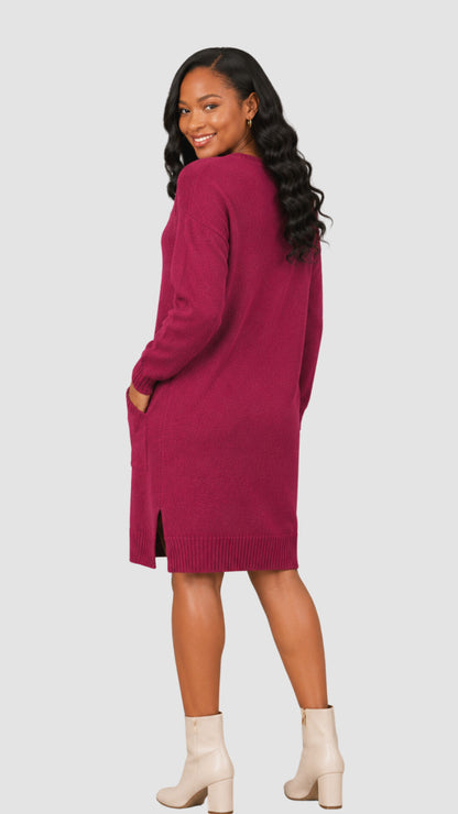 The Fashion Frenzy Acrylic Short Bodycon Dress – Maroon