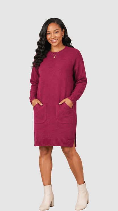 The Fashion Frenzy Acrylic Short Bodycon Dress – Maroon