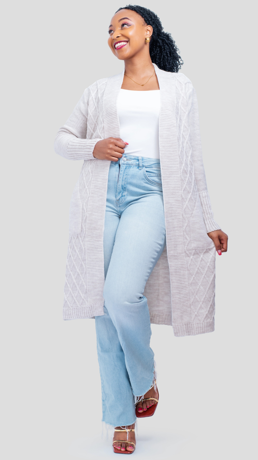 The Fashion Frenzy Waterfall Cardigan - Champagne