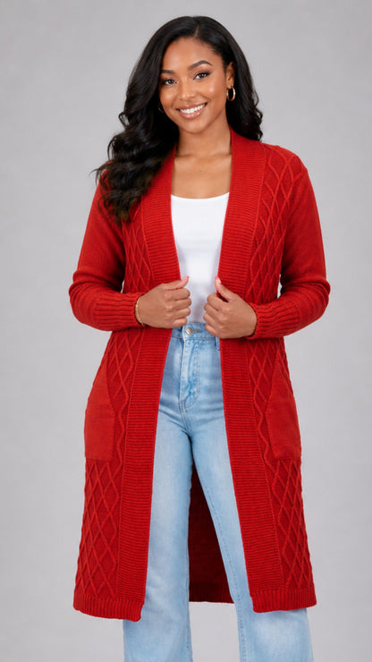The Fashion Frenzy Waterfall Cardigan - Burnt Orange