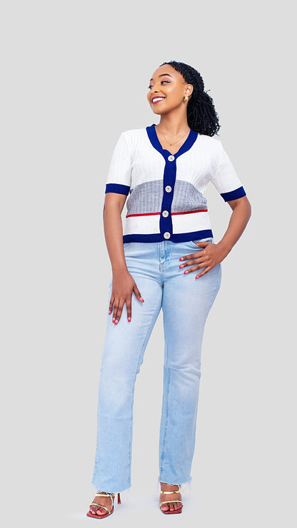 The Fashion Frenzy Sweater Top - White