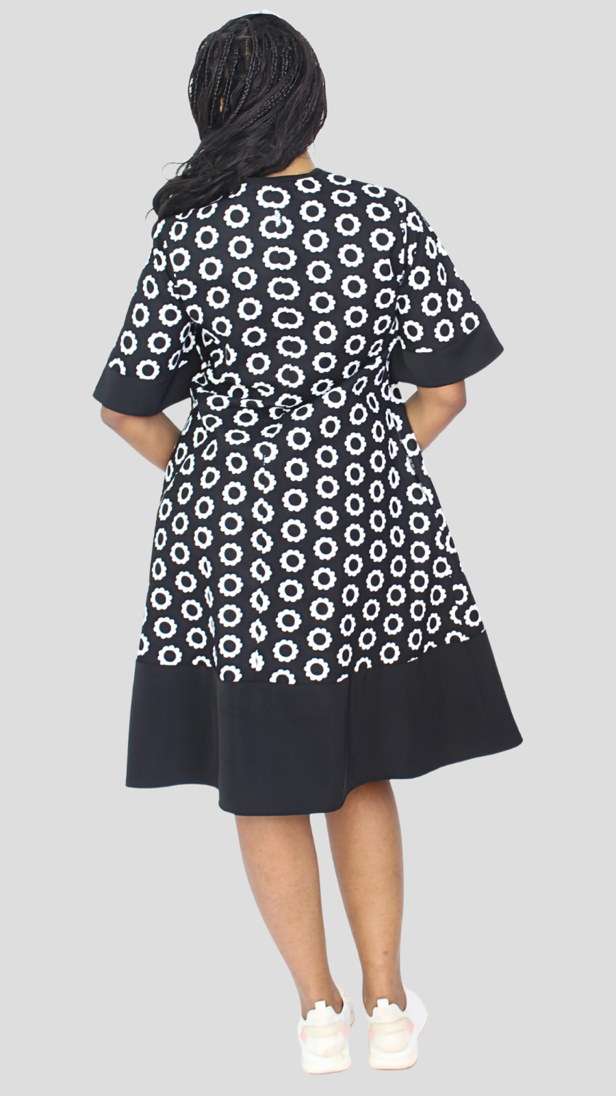 The Fashion Frenzy Floral Shani Shift Dress- Black & White