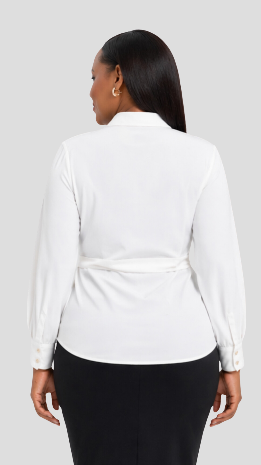 The Fashion Frenzy Front Belt Blouse- White