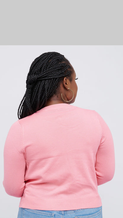 The Fashion Frenzy One Button Cardigan - Pink