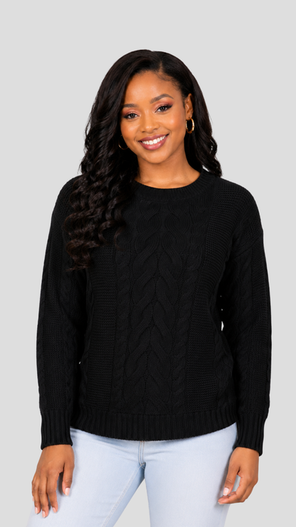 The Fashion Frenzy Round Neck Pullover - Black