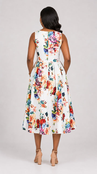 The Fashion Frenzy Aurelia Bloom Dress  - White
