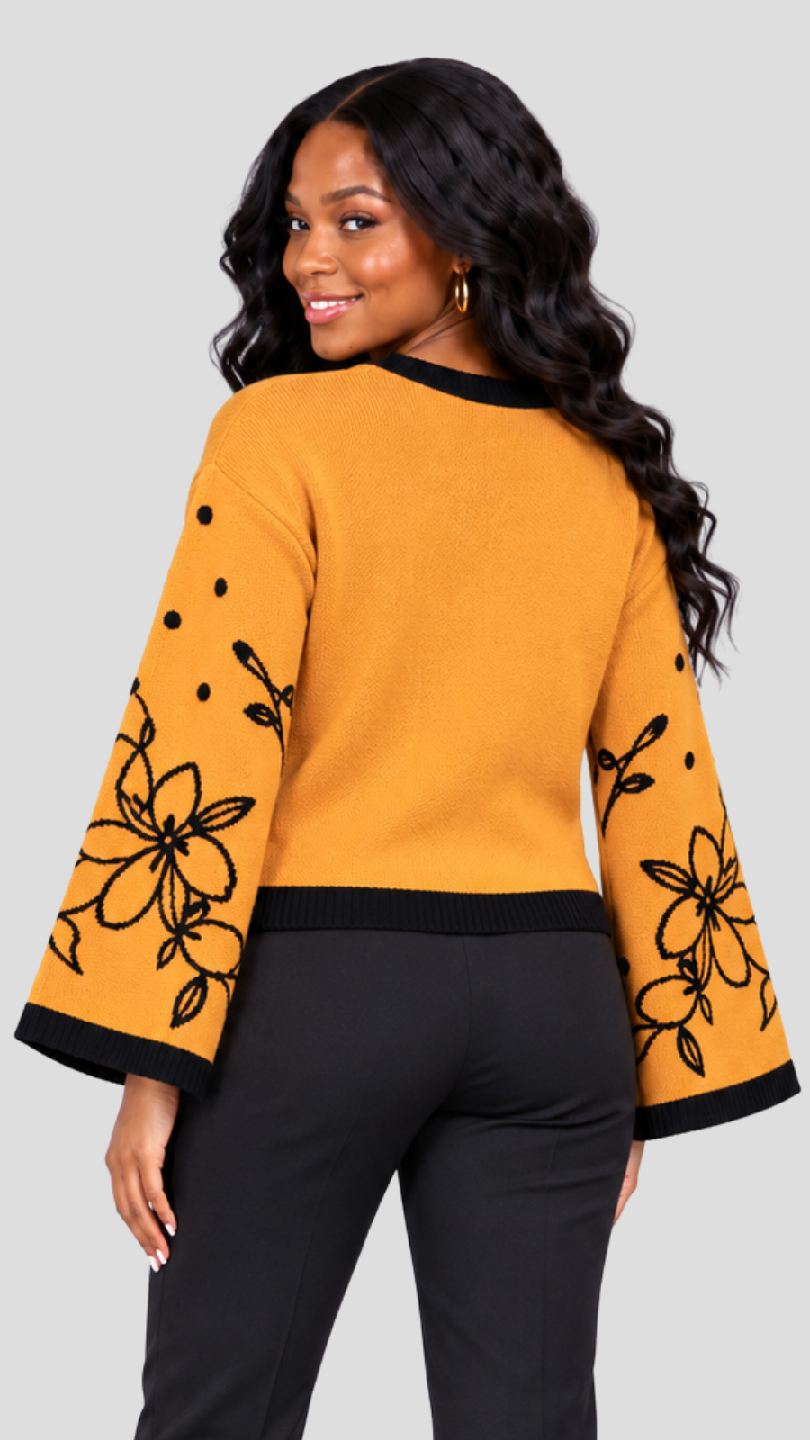 The Fashion Frenzy Flared Sleeves Pullover - Yellow
